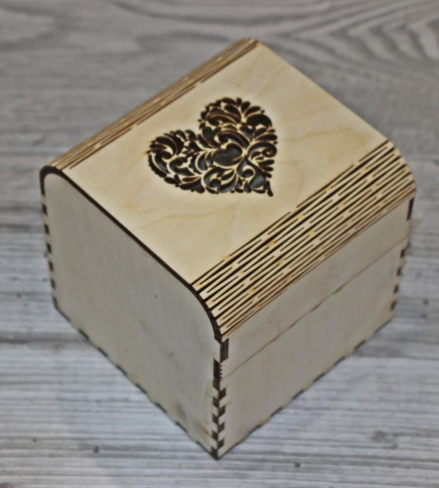 Decorative Wooden Heart Gift Box Laser Cut Vector File