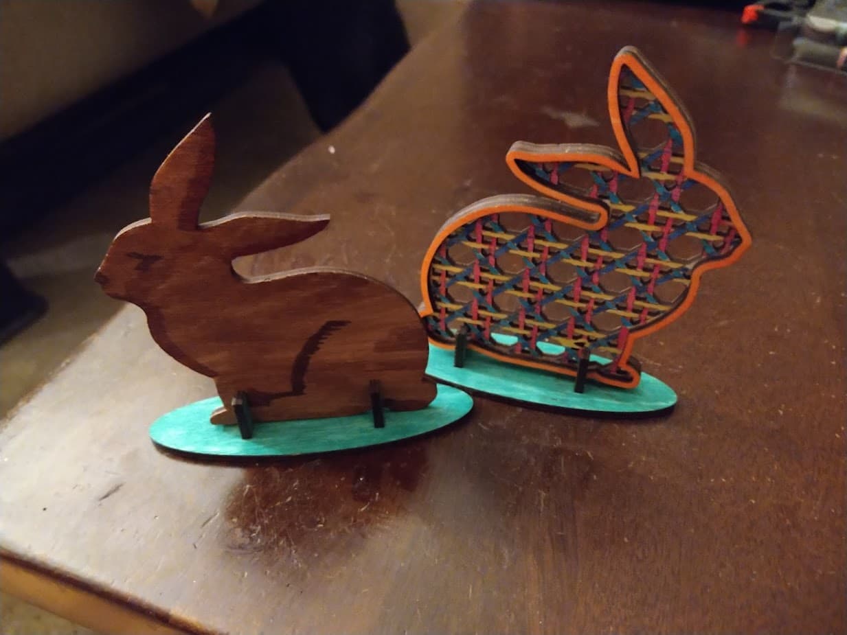 Decorative Woven Rattan Style Easter Bunny Laser Cut SVG File