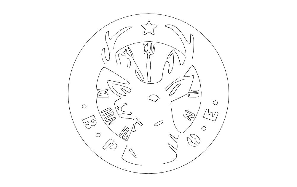 Deer Emblem Vector Design for Laser Cutting DXF File