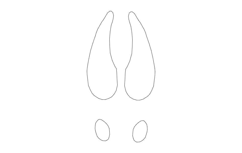 Deer Hoof Prints Vector Silhouette DXF File for CNC