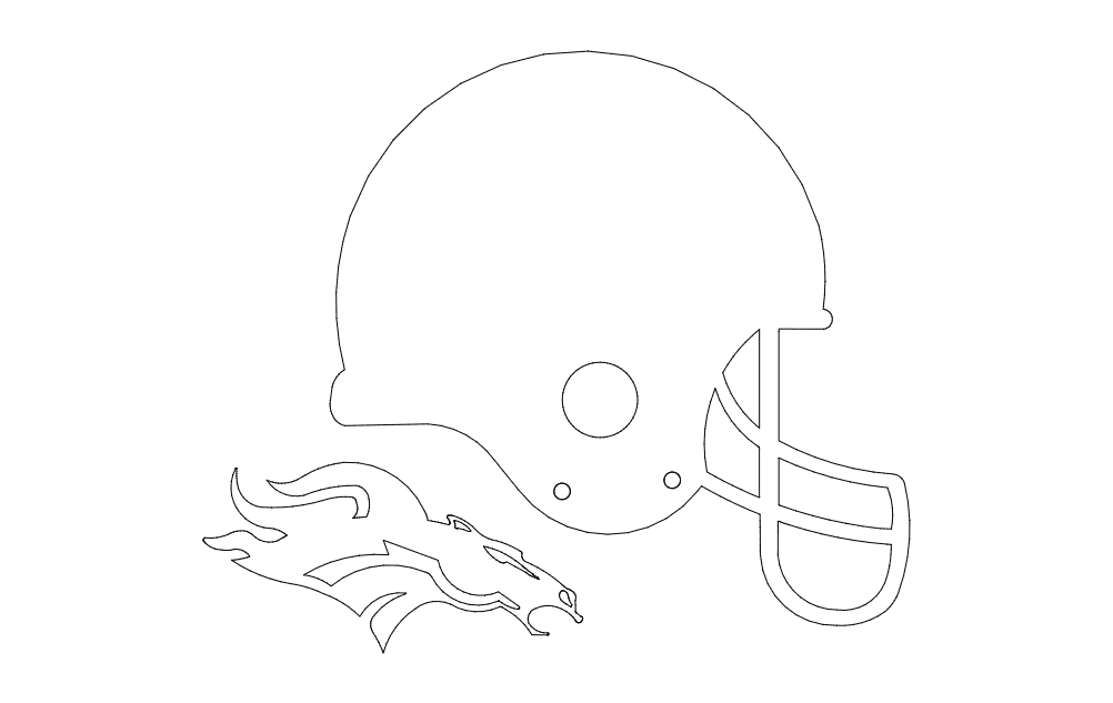 Denver Broncos Football Helmet Vector Design DXF File