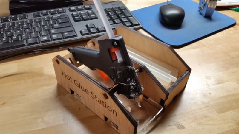 Desktop Hot Glue Gun Station Laser Cut Vector Plan
