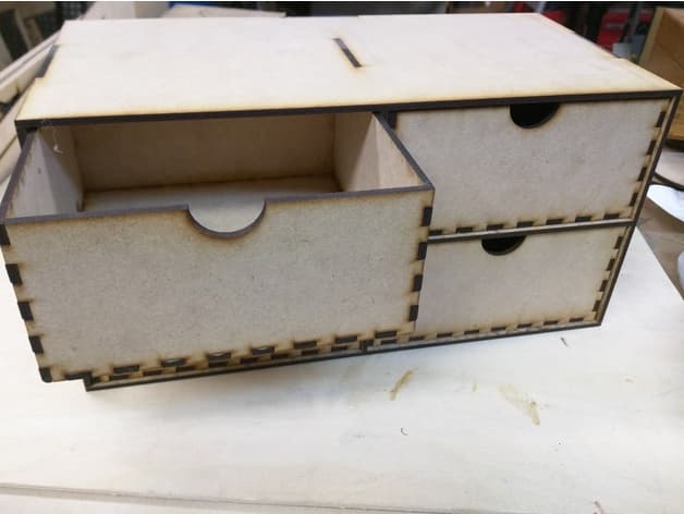 Desktop Organizer with Drawers Laser Cut SVG File