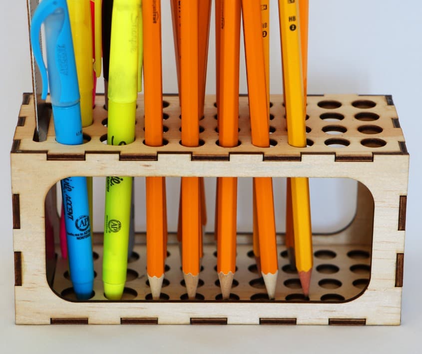 Desktop Pencil and Pen Organizer Laser Cut SVG File