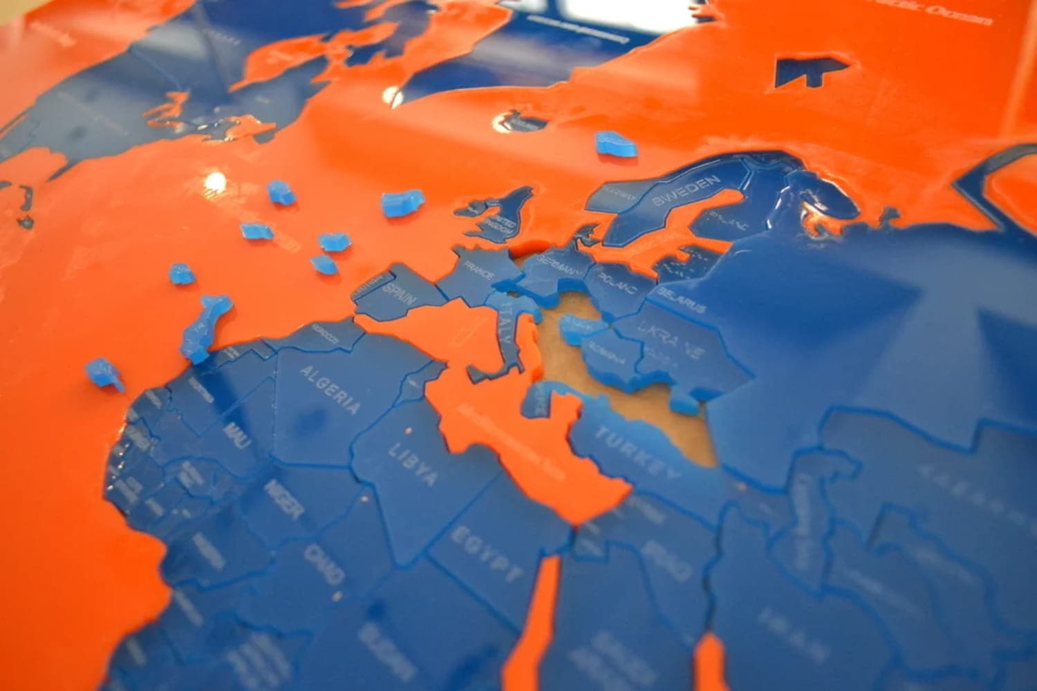 Detailed World Map Wall Art Laser Cut Vector File