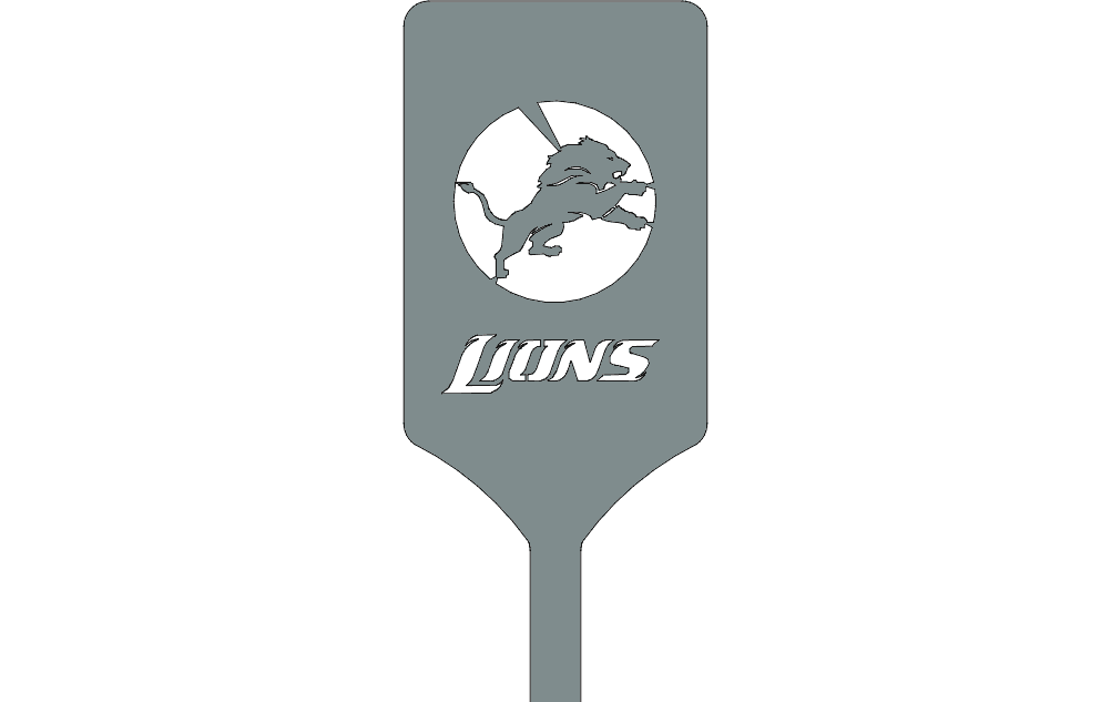 Detroit Lions Sports Logo Grill Spatula DXF Vector File