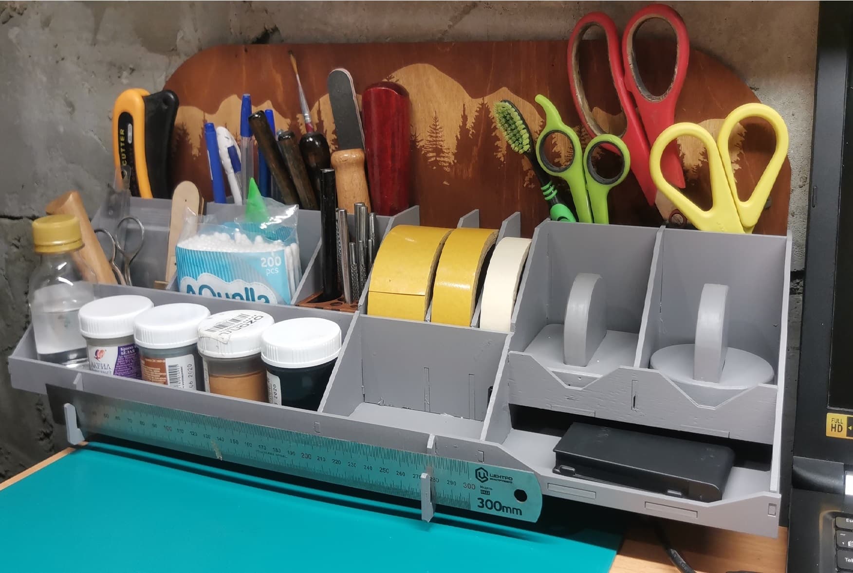 DIY Desktop Tool Organizer Laser Cut Vector File