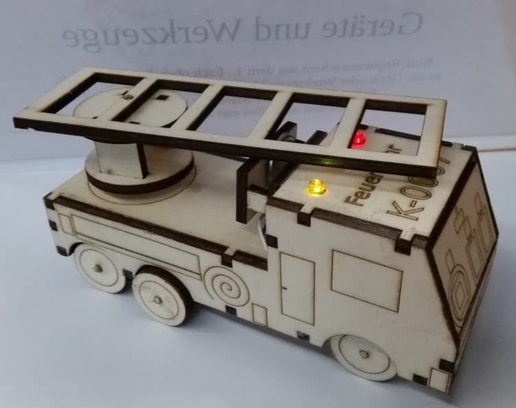 DIY Laser Cut Fire Engine Truck 3D Puzzle SVG File