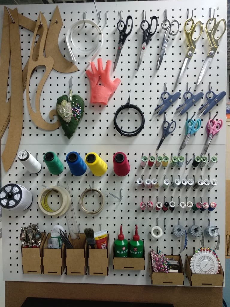 DIY Pegboard Organizer Boxes for Sewing Tools DXF Vector File