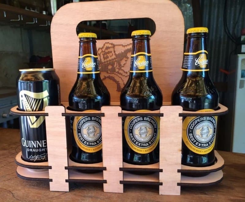 DIY Wooden Beer Caddy Vector File for Laser Cutting