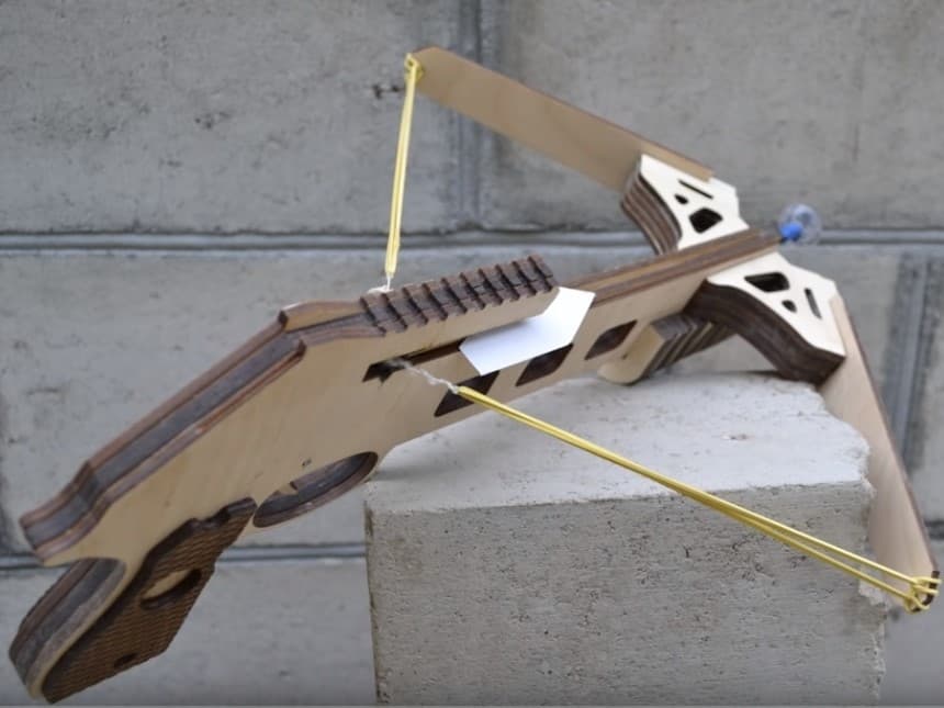 DIY Wooden Crossbow 3D Puzzle Laser Cut File - SVG Vector