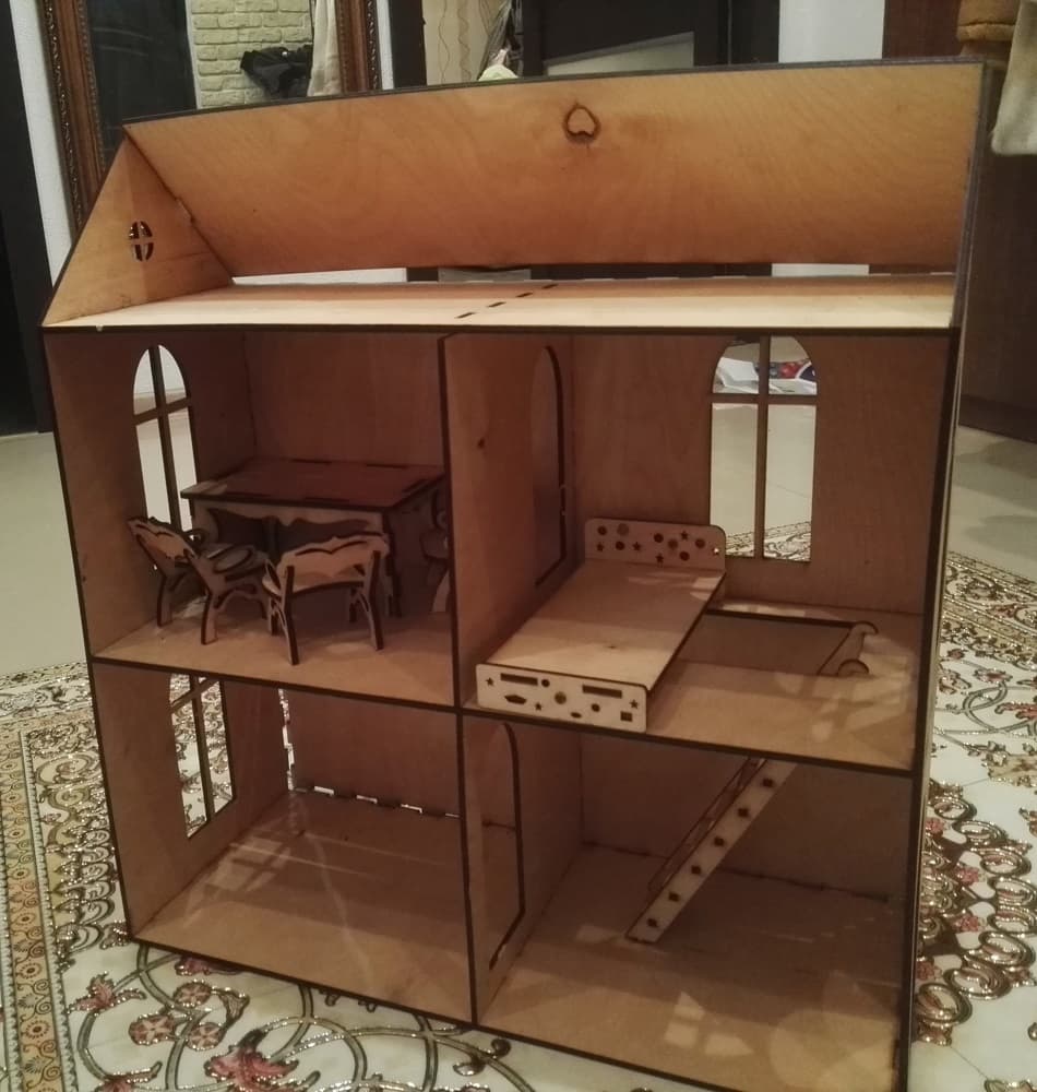 DIY Wooden Dollhouse Laser Cut Project Plan (Vector File)