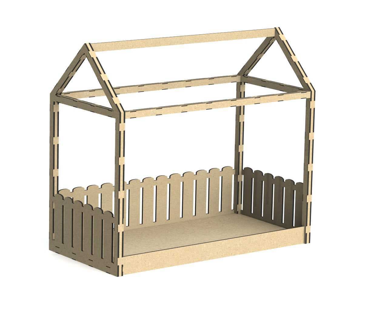 DIY Wooden Pet House Bed Frame - Laser Cut Vector File