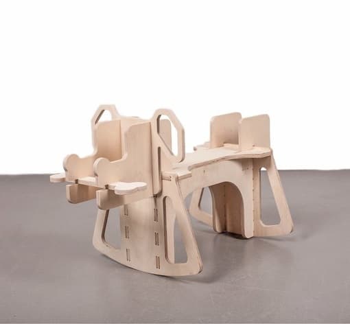 DIY Wooden Rocking Dog 3D Puzzle Vector File for Laser Cutting
