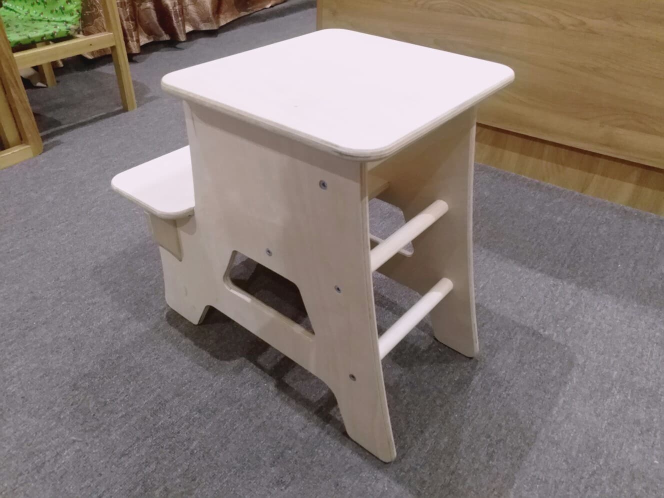 DIY Wooden Step Stool Vector Design for Laser Cutting and CNC (DWG)