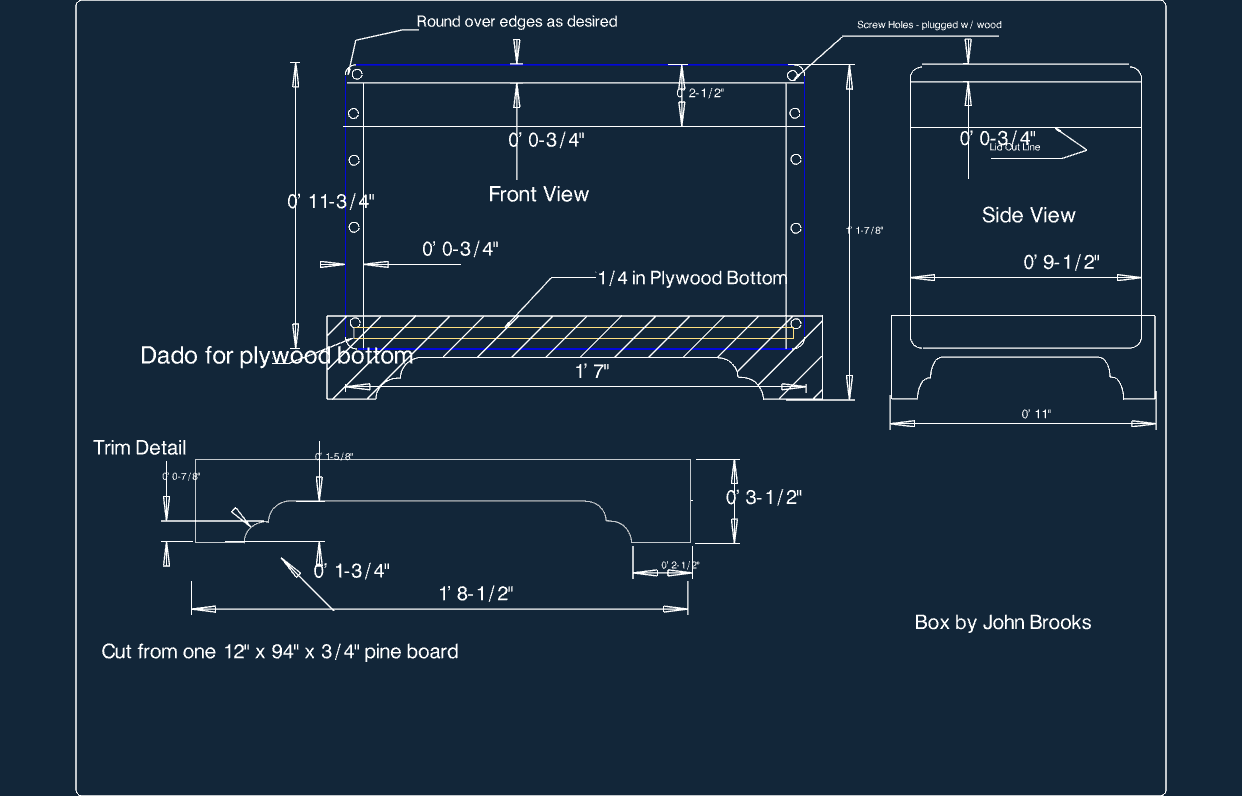 DIY Wooden Storage Box Plan DXF Vector File