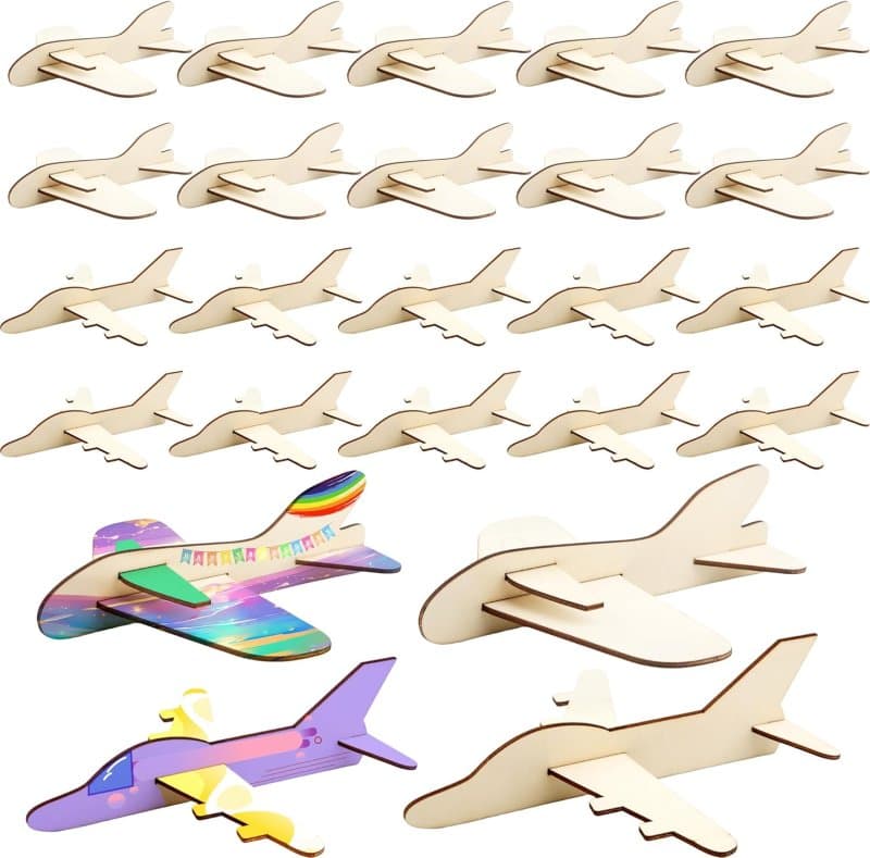 DIY Wooden Toy Airplane 3D Puzzle Laser Cut Vector File
