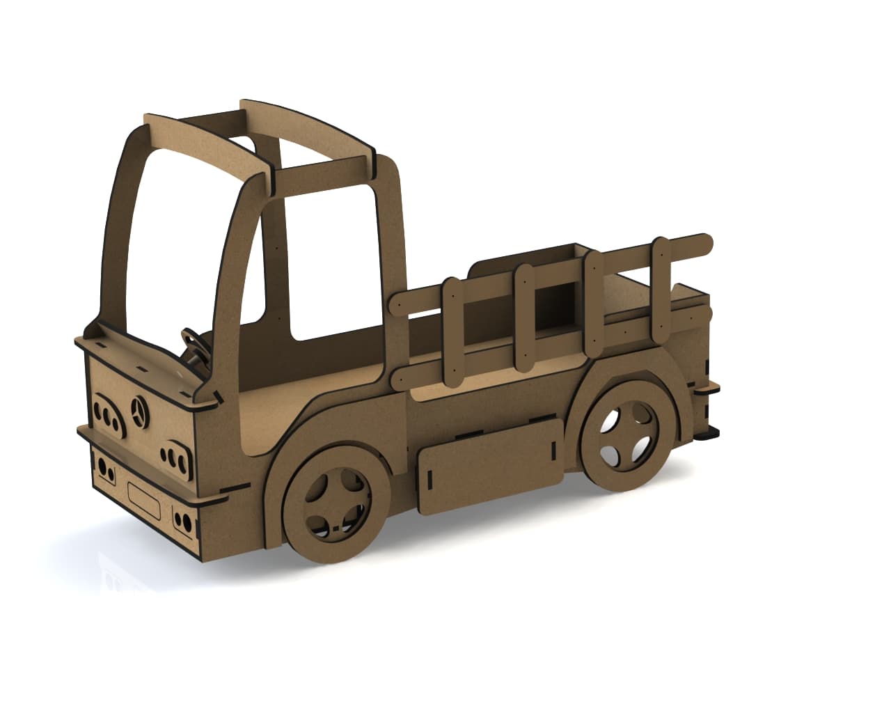 DIY Wooden Truck Toy 3D Puzzle Vector Plan for Laser Cutting