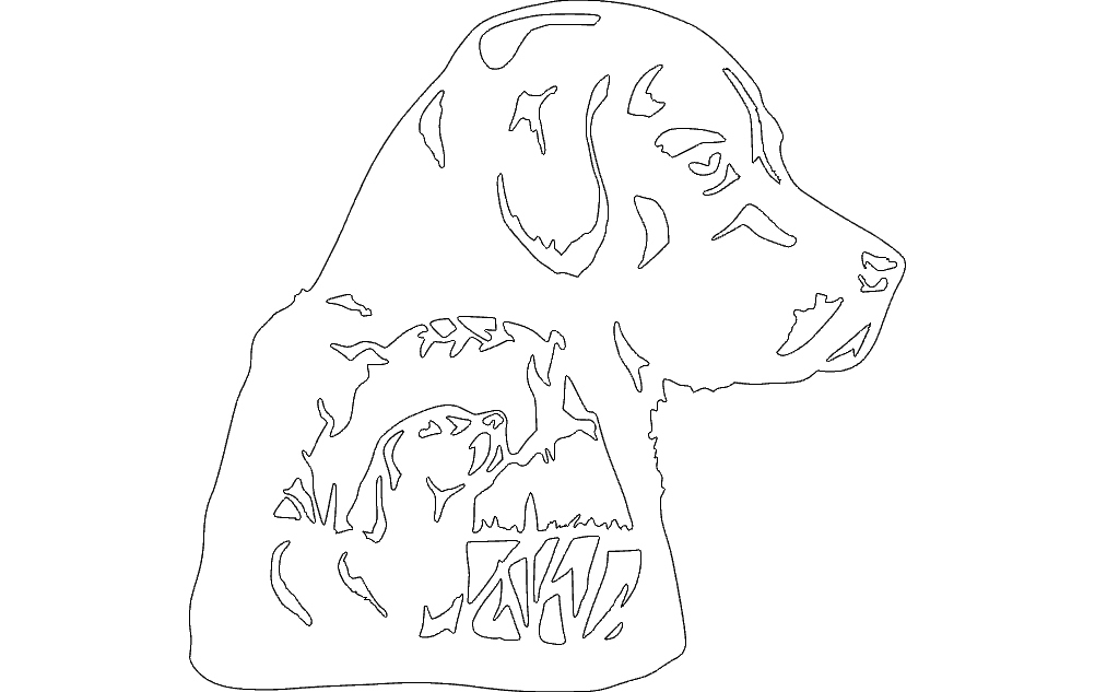 Dog and Ducks Silhouette Vector Art DXF File