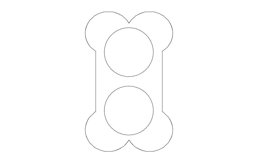 Dog Bone Shaped Double Bowl Stand Vector File DXF