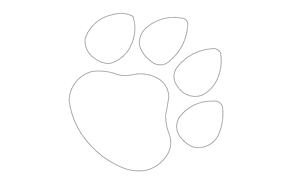 Diseño Vectorial de Huella de Perro - Archivo DXF Gratis