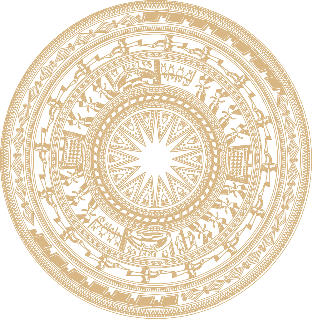 Vector de Mandala Tambor Dong Son para Corte Láser, Descarga Gratis