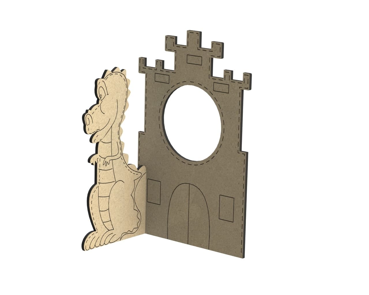 Dragon Castle Photo Frame Laser Cut Vector File