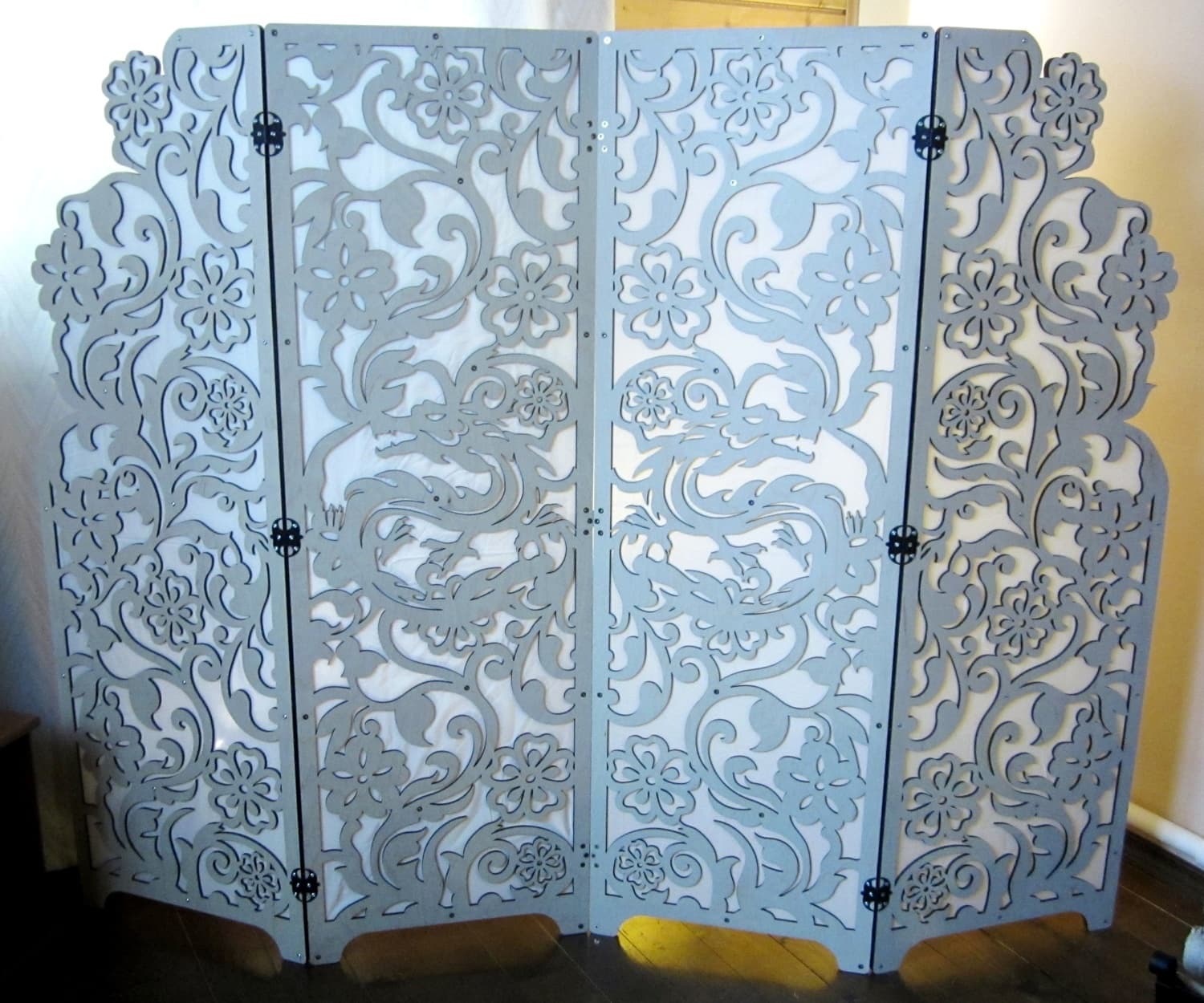 Dragon Motif Decorative Room Divider Laser Cut DXF File
