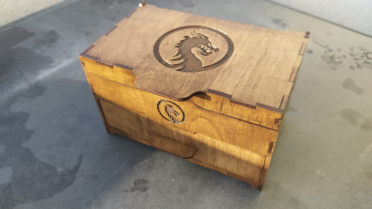 Dragon Motif Laser Cut Storage Box SVG Vector File