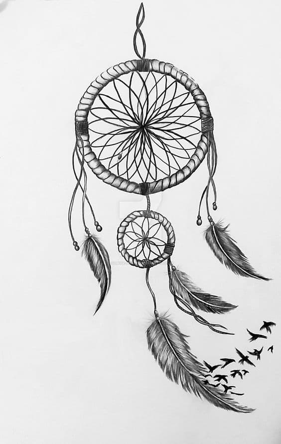 Dreamcatcher with Feathers and Birds Vector File for Laser Cutting