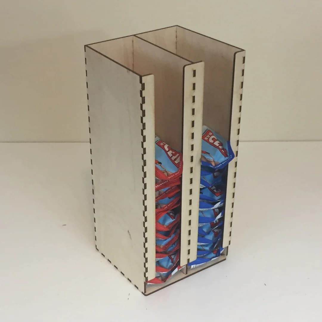 Dual-Slot Snack Bar Storage Tower Laser Cut DXF File