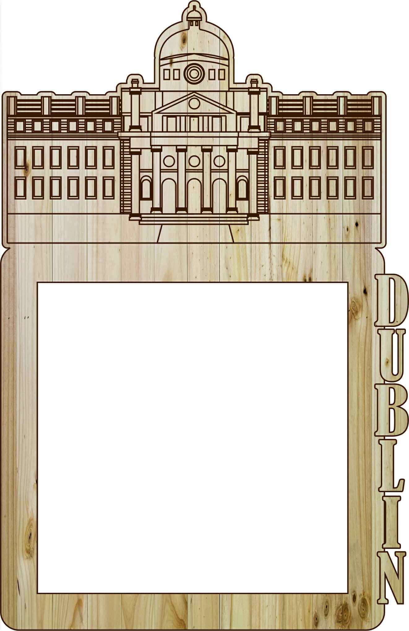 Dublin Landmark Photo Frame Vector Design for Laser Cutting DXF