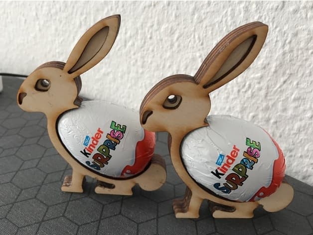 Easter Bunny Kinder Egg Holder Laser Cut Vector Plan