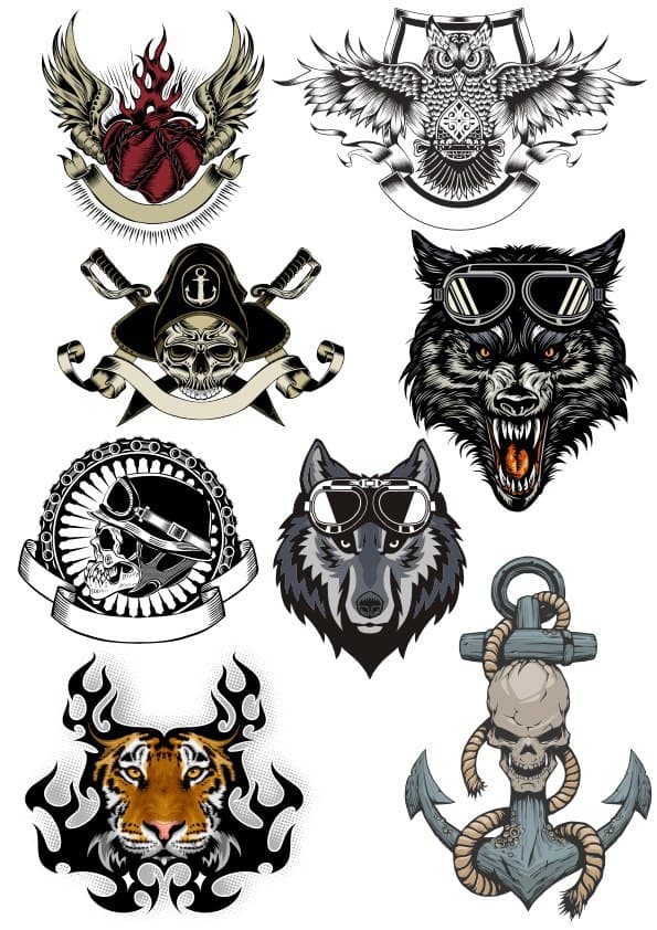 Edgy Biker and Skull Vector Collection for Laser Cutting