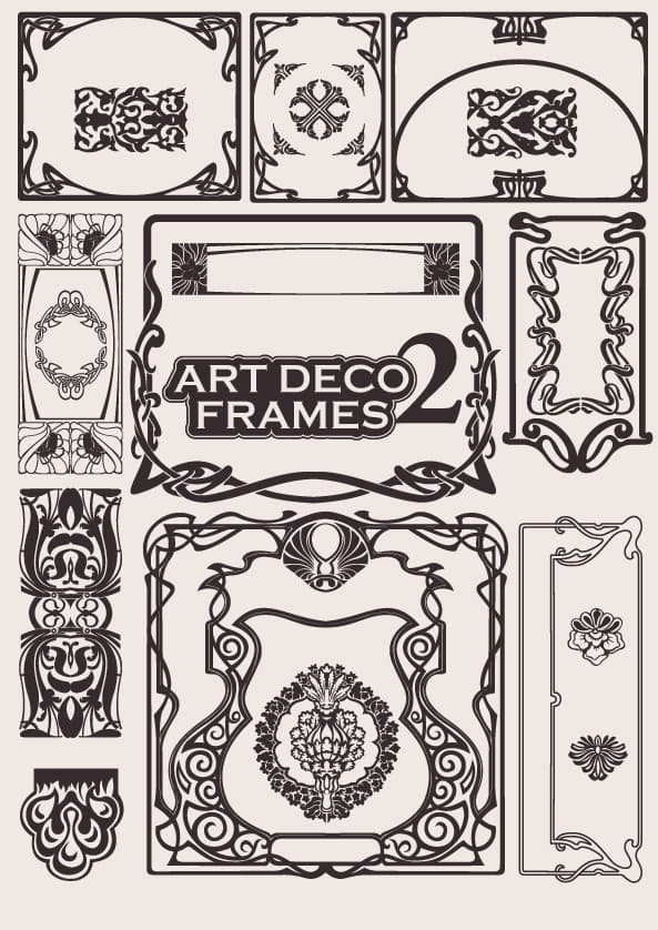 Elegant Art Deco Frames Collection Vector for Laser Cutting