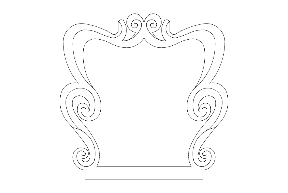 Elegant Baroque Decorative Frame Vector Laser Cutting DXF