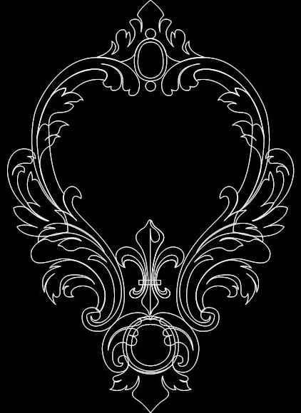 Elegant Baroque Mirror Frame Laser Cut Vector File DXF