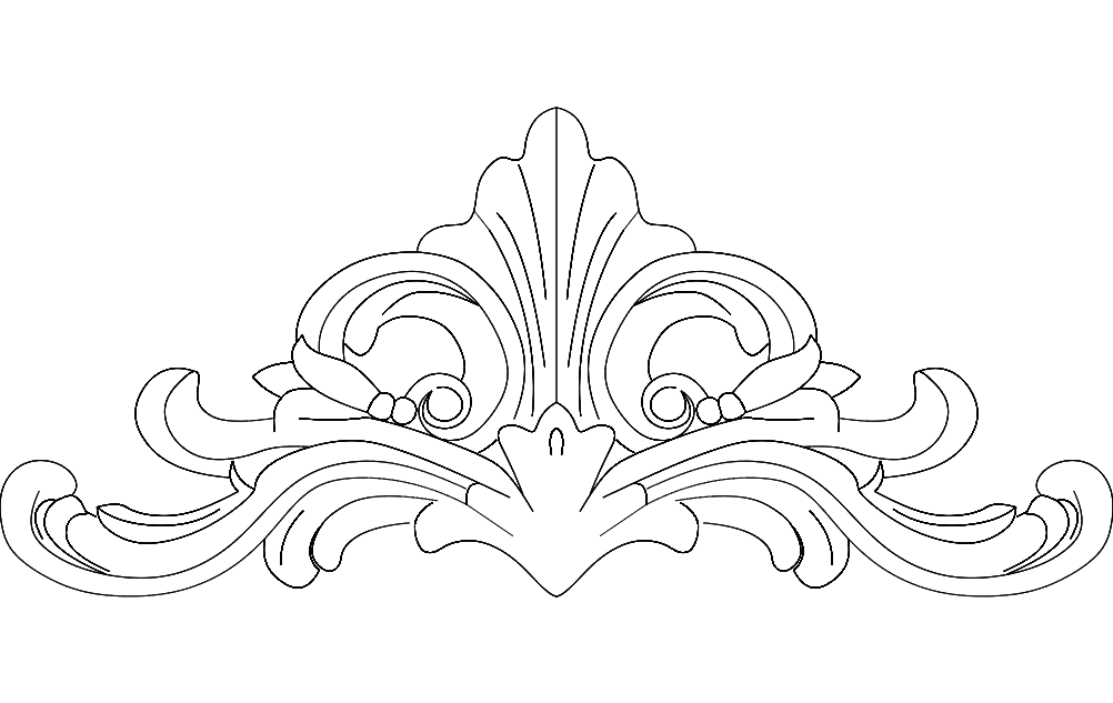 Elegant Baroque Ornament Vector File for CNC Laser Cutting (DXF)