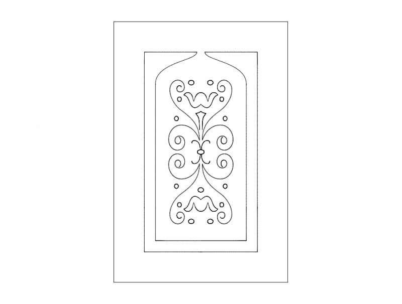 Elegant Cabinet Door Panel Vector Design DXF File