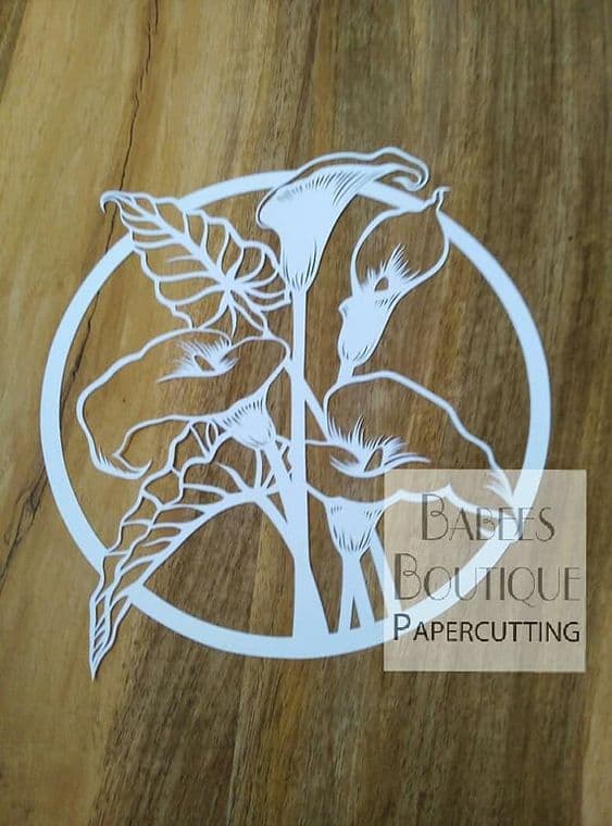 Elegant Calla Lily Floral Circle Laser Cut Vector File