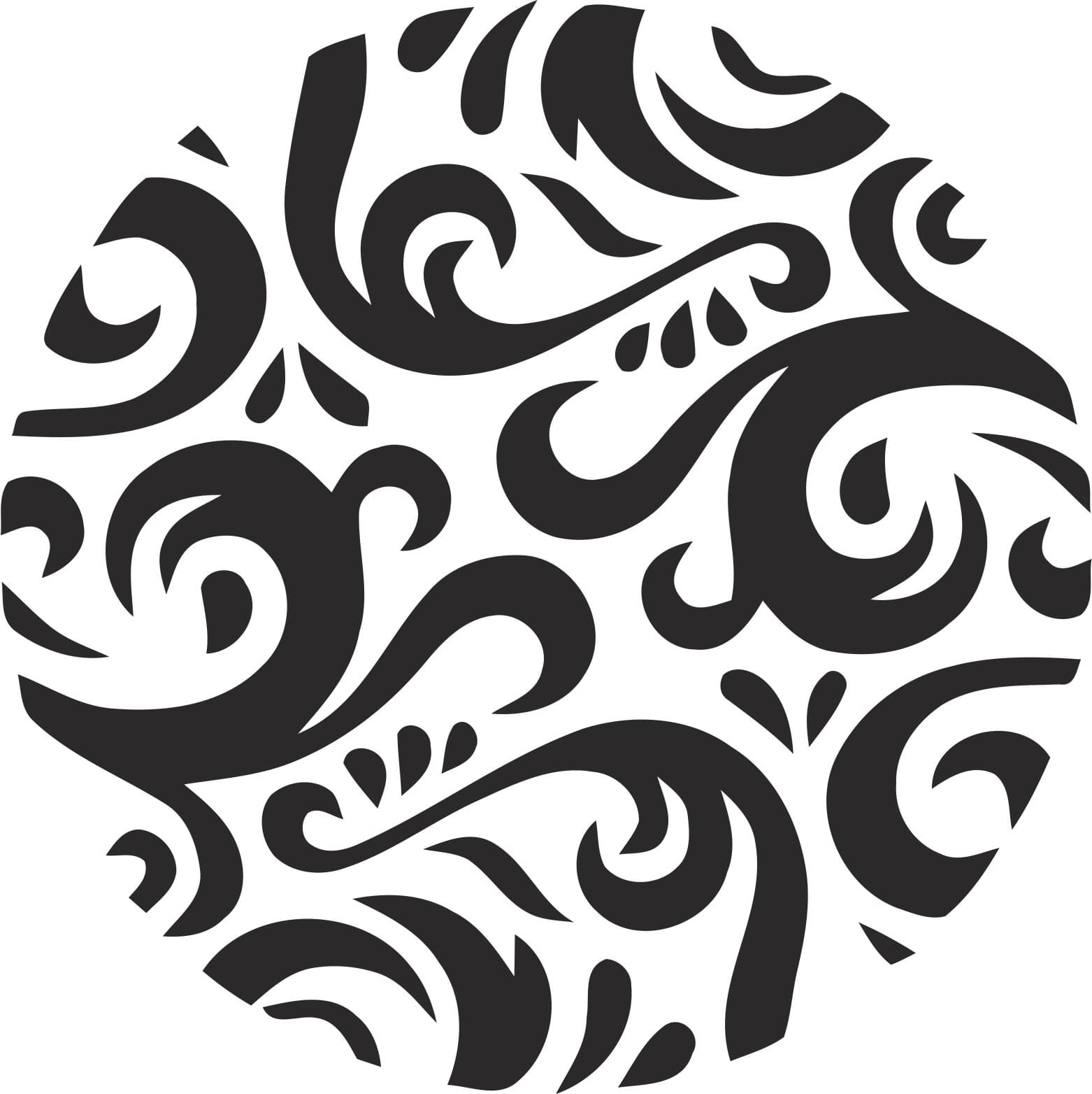 Elegant Circular Damask Ornament DXF SVG Free Vector