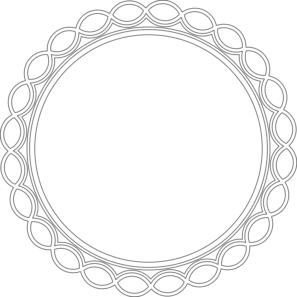 Elegant Circular Decorative Frame Vector DXF File