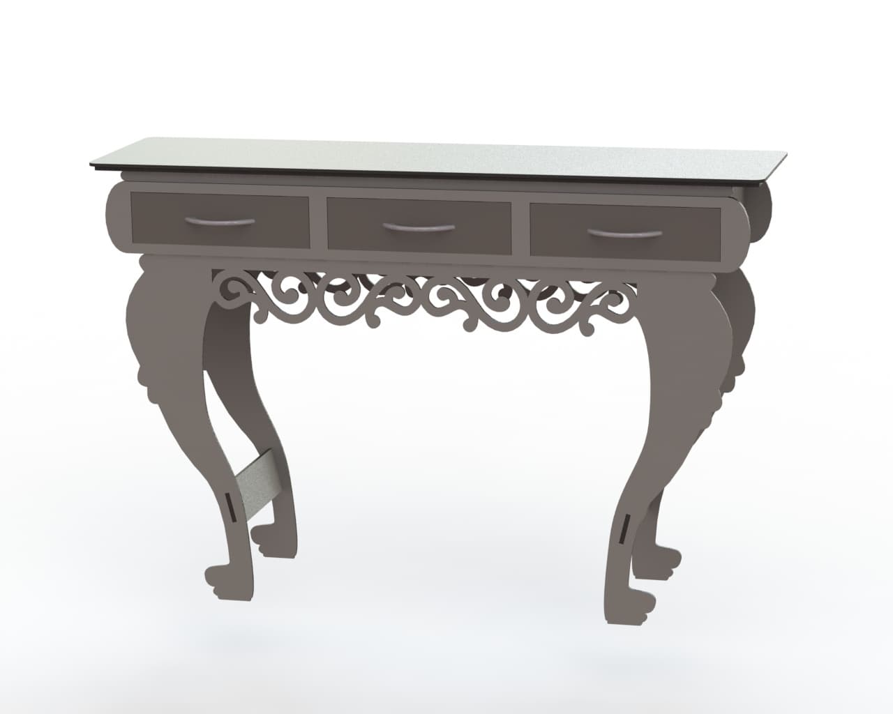 Elegant Console Table with Drawers Laser Cut Vector DXF