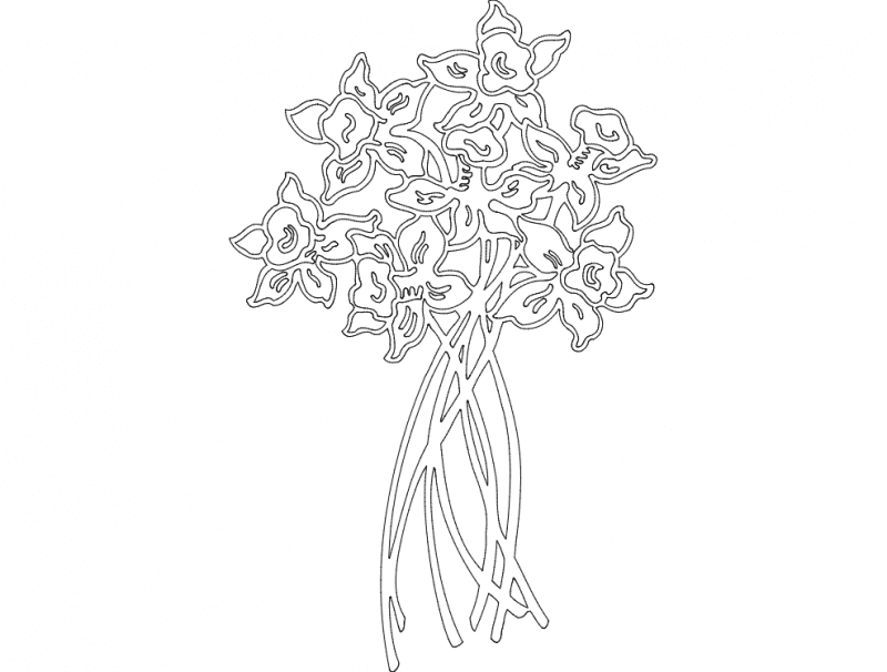 Panel Decorativo de Ramillete de Narcisos Vector DXF