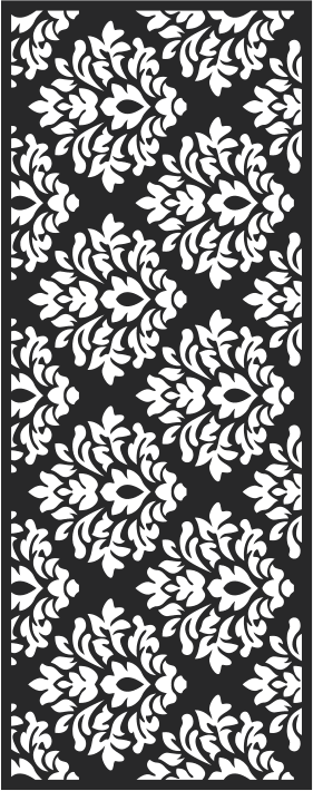Elegant Damask Pattern Vector for Laser Cut Panels