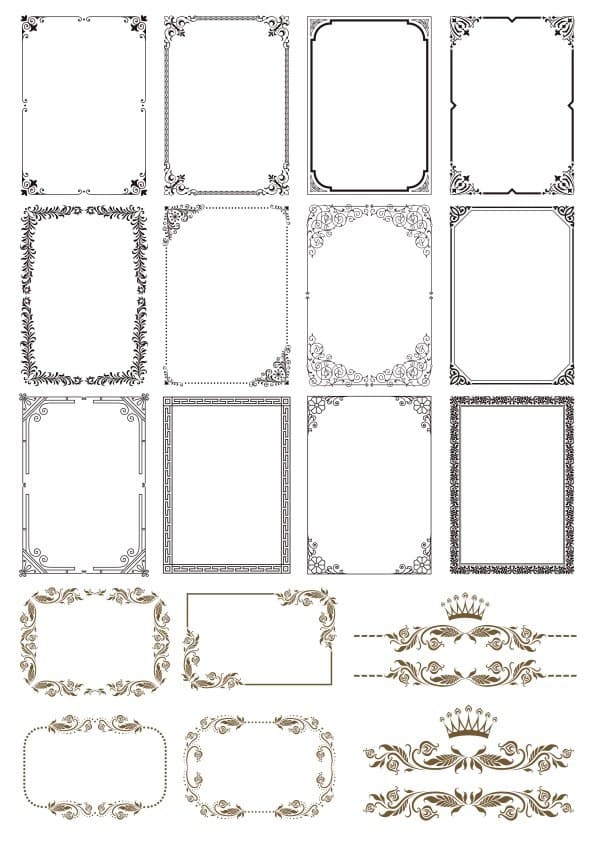 Elegant Decorative Border Frames Collection - Free Vector Files