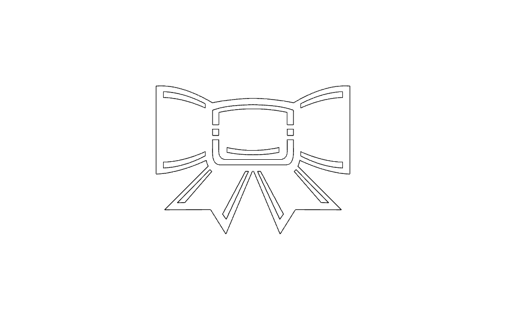 Elegant Decorative Bow Vector File for Laser Cutting DXF