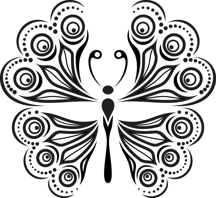 Elegant Decorative Butterfly Vector Art for Laser Cutting