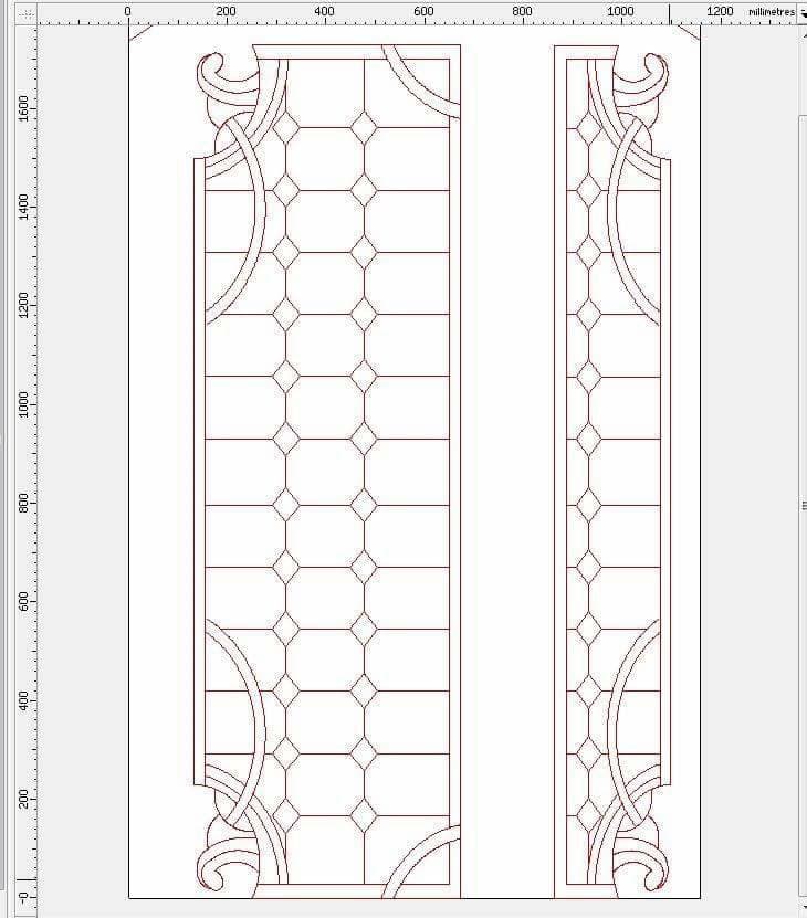 Elegant Decorative Door Panel Vector Design DXF