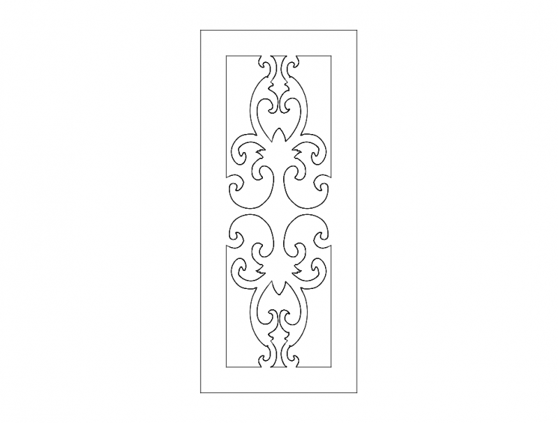 Elegant Decorative Door Panel Vector DXF File